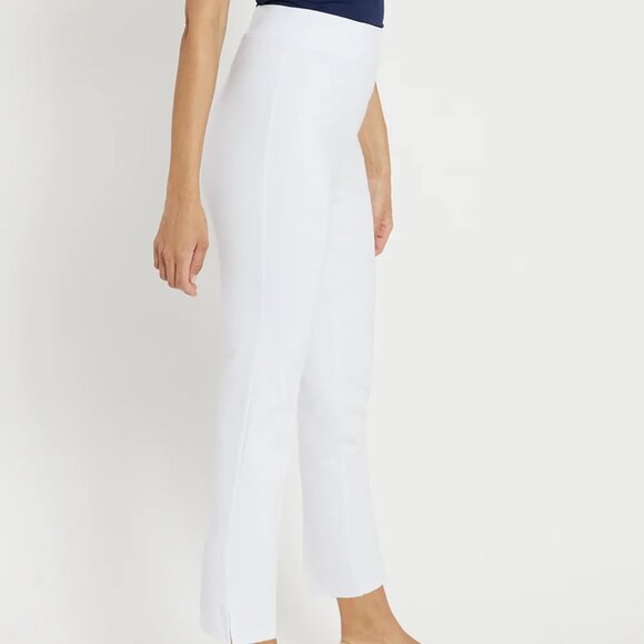 Jude Connally Lucia Ponte Knit Elastic Waistband Straight Pull-On Ankle Pants M - Picture 3 of 14